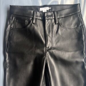 Good American Black Faux Leather Pants